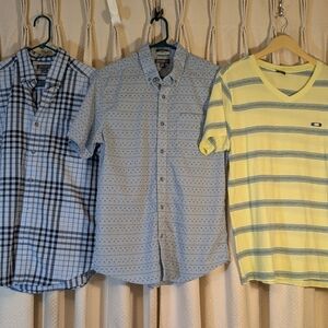 Men's Spring/Summer Shirt Lot - (3) Shirts: Eddie Bauer & Oakley - Size Medium